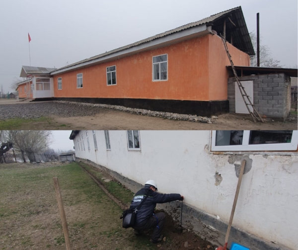 Ош: Присавай айылындагы мектеп имаратына инженердик текшерүү жүргүзүлдү